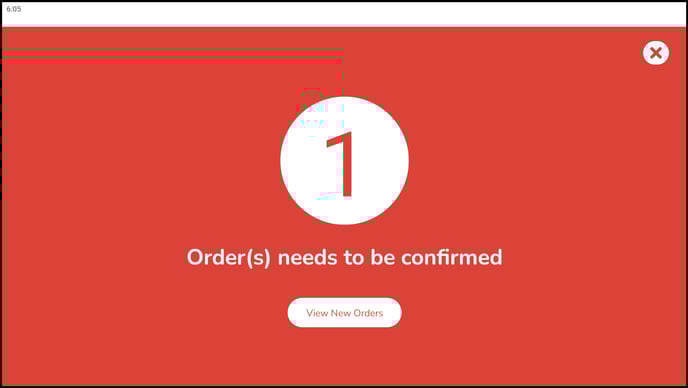 new order notification KloudEats tablet